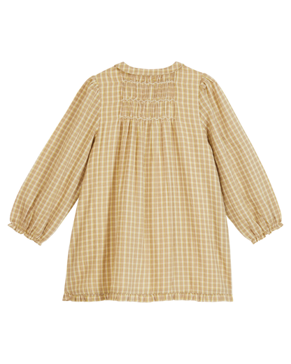Robe à carreaux brigitte jaune