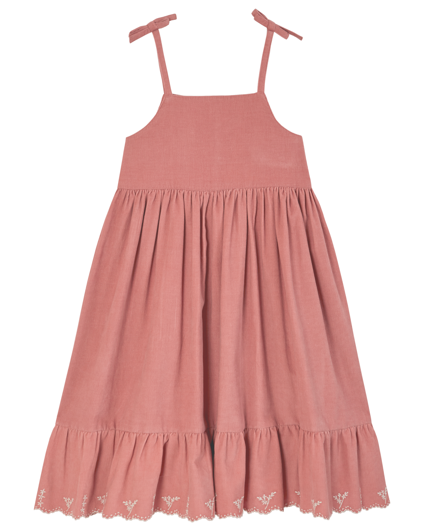 Robe à bretelles velours flamingo
