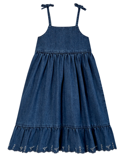 Robe à bretelles denim bleu