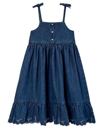 Robe à bretelles denim bleu