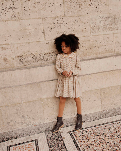 Robe col crochet marceau beige