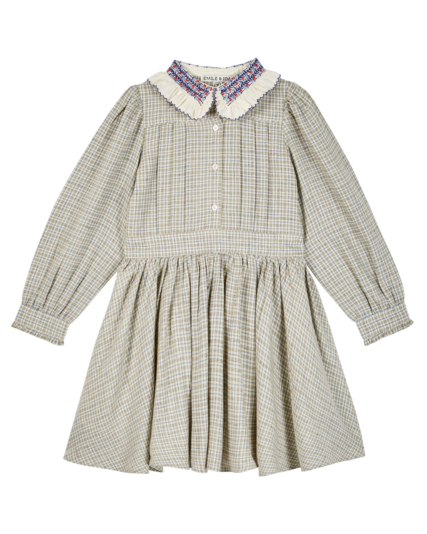 Robe col brodé caroline marine