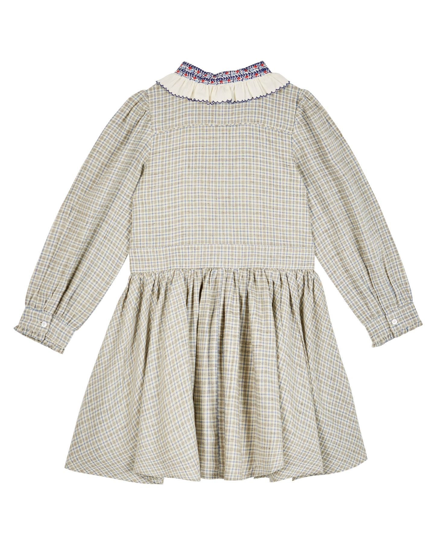 Robe col brodé caroline marine