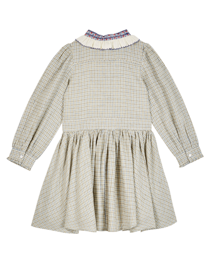Robe col brodé caroline marine