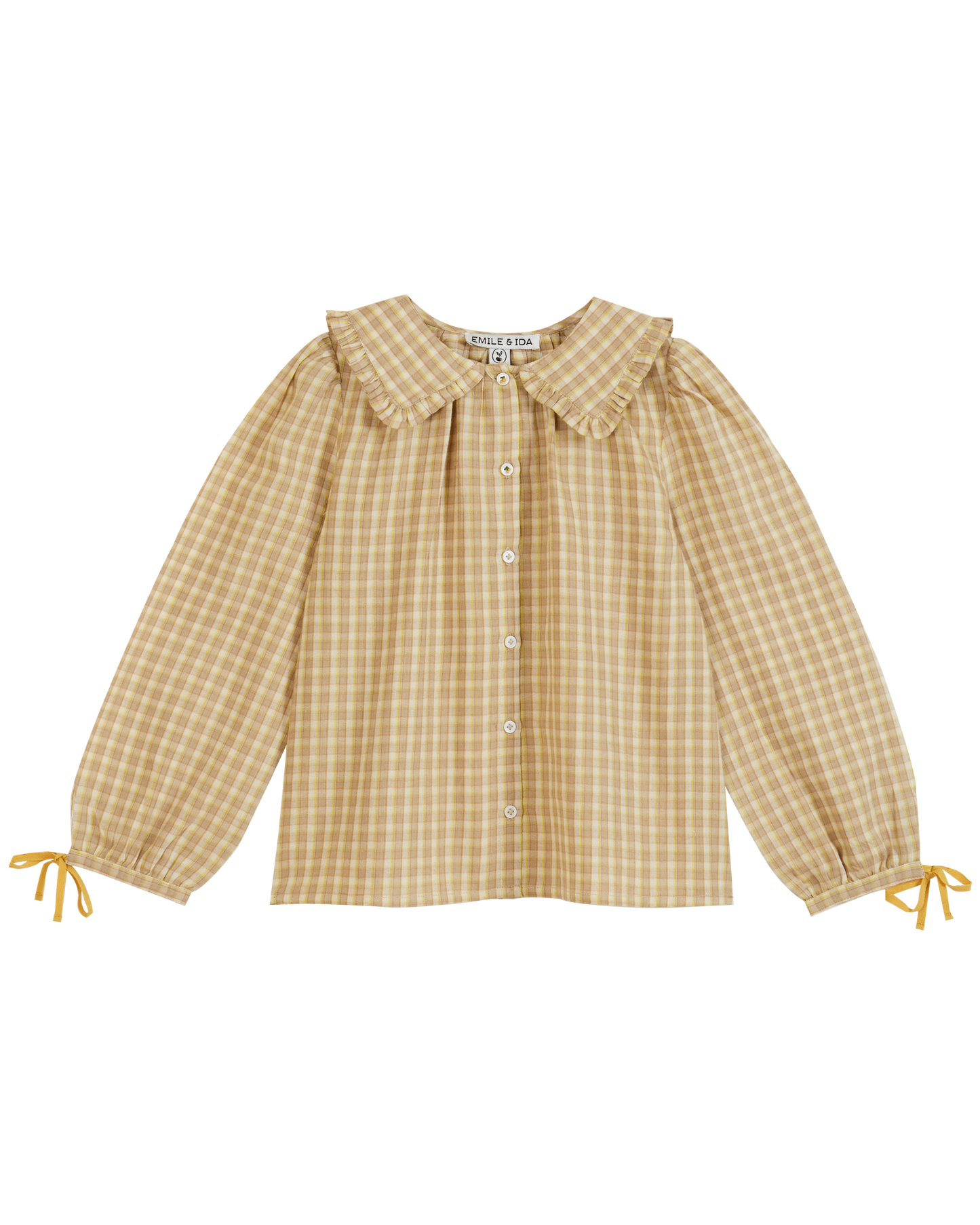 Blouse carreaux Brigitte jaune