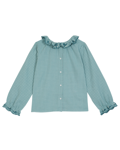 Blouse carreaux Félicie céladon
