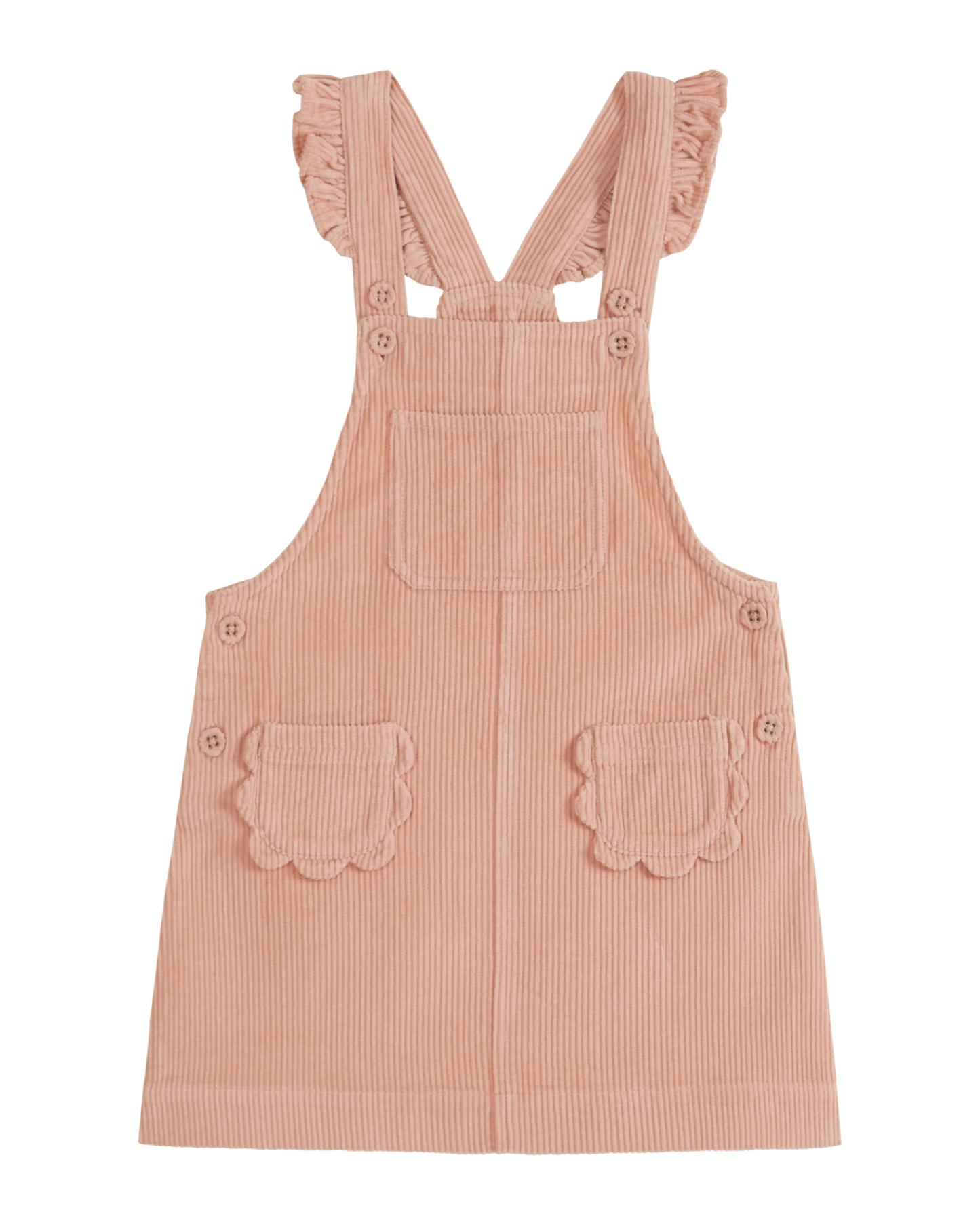 Robe tablier fleurs velours pivoine