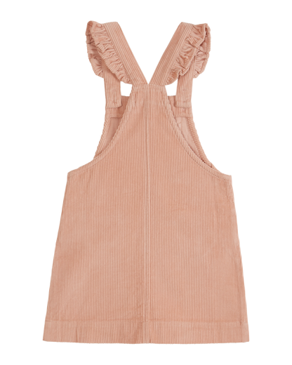Robe tablier fleurs velours pivoine