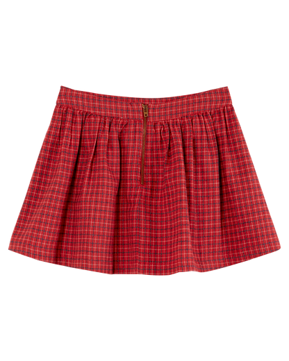 Mini-jupe écossais rouge