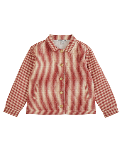 Veste matelassée vichy framboise
