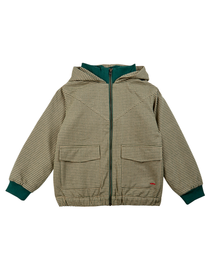 Blouson carreaux doublé Denise vert