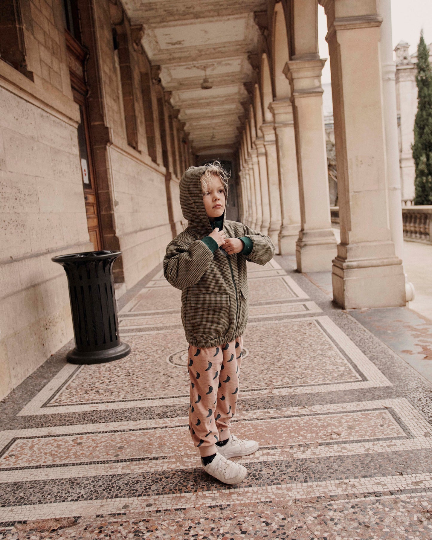 Blouson carreaux doublé Denise vert