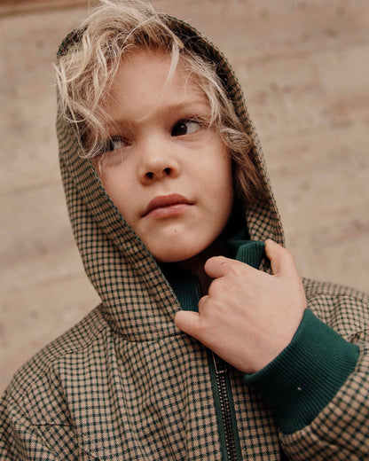 Blouson carreaux doublé Denise vert