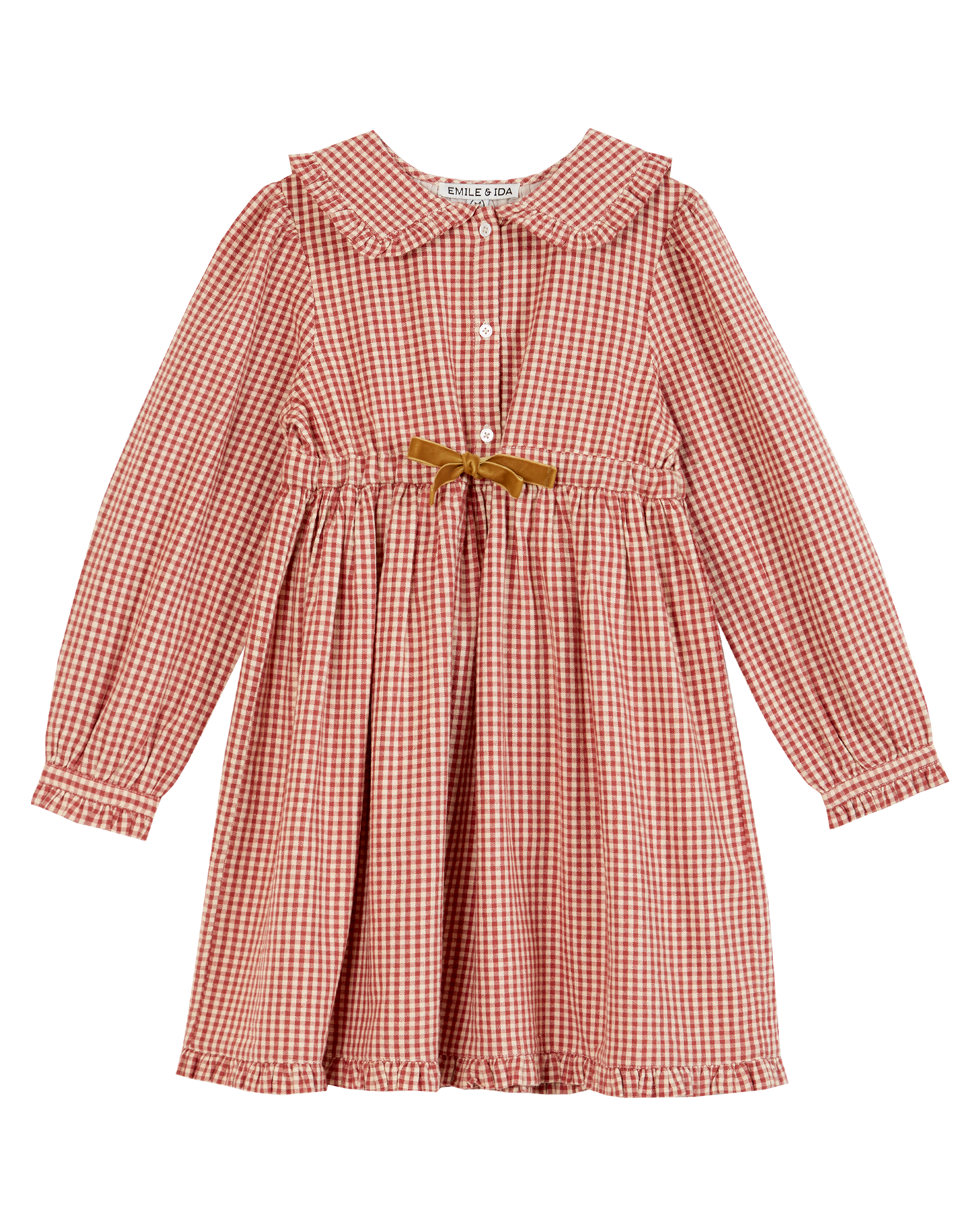 Robe vichy noeud framboise
