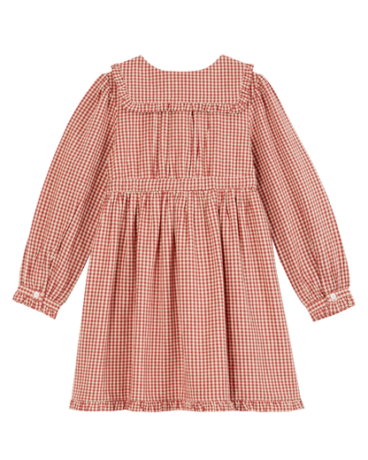 Robe vichy noeud framboise