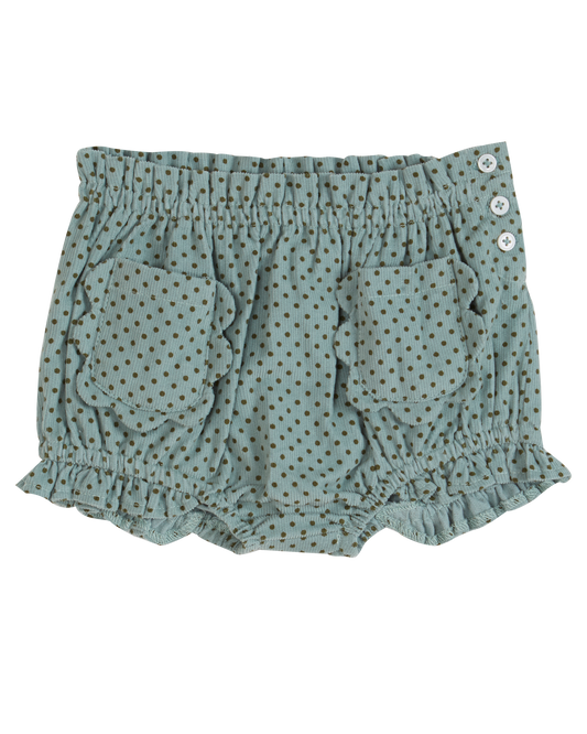 Bloomer velours petit pois bleu