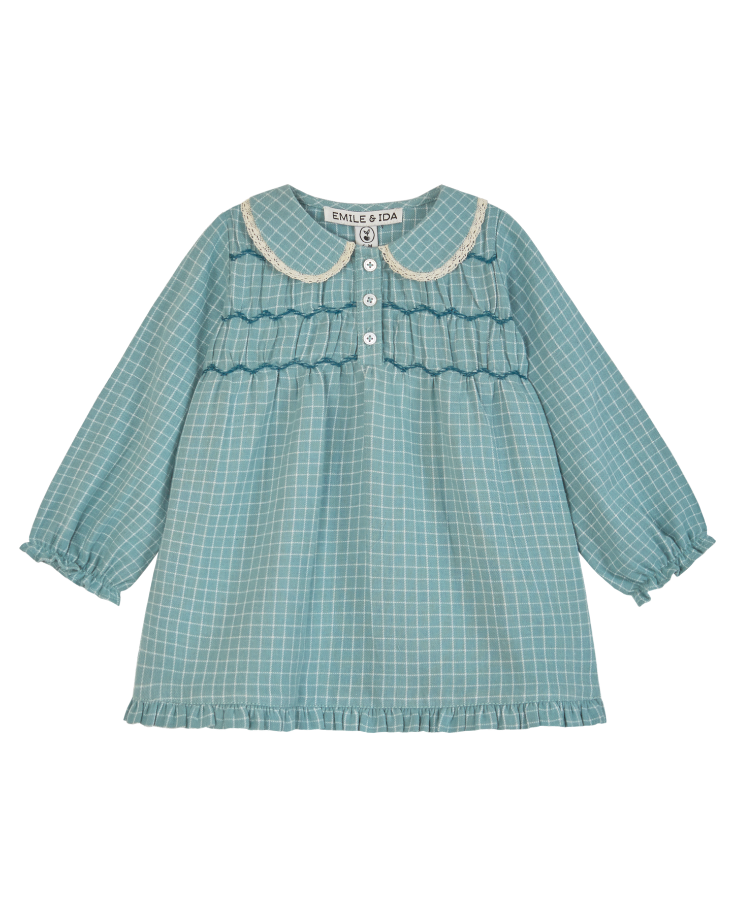 Robe carreaux félicie céladon