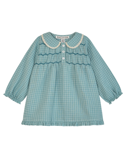 Robe carreaux félicie céladon