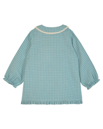 Robe carreaux félicie céladon