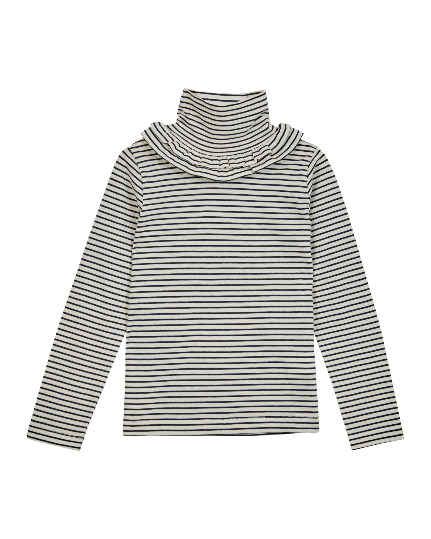 Sous-pull fille rayures coton bio marine