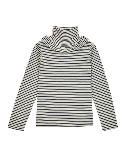 Sous-pull fille rayures coton bio marine