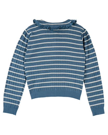 T-shirt rayures coton et modal ciel