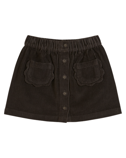 Mini-jupe velours bitume