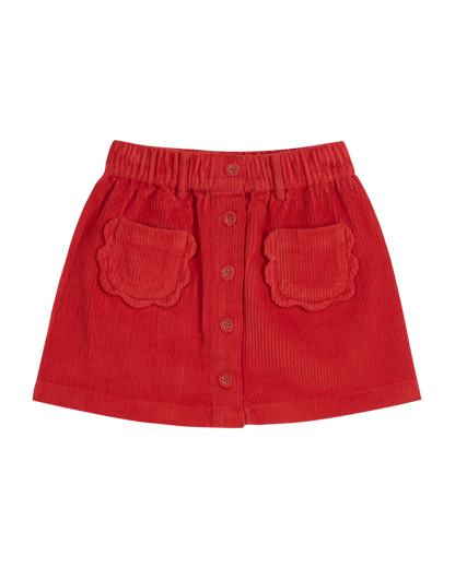 Mini-jupe velours rouge