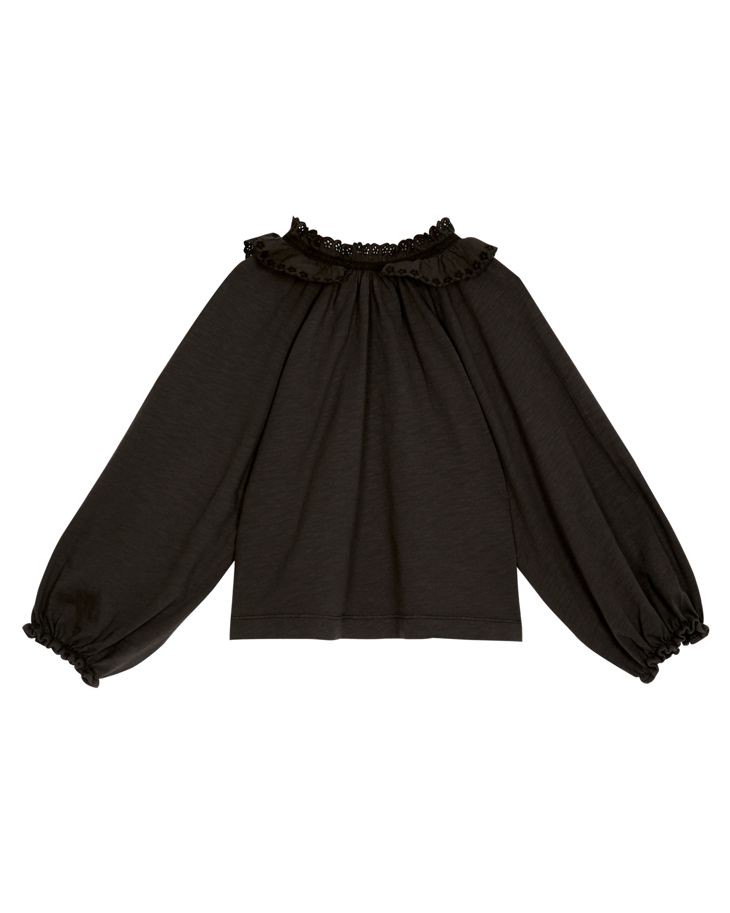 Blouse fille fronces coton bio bitume