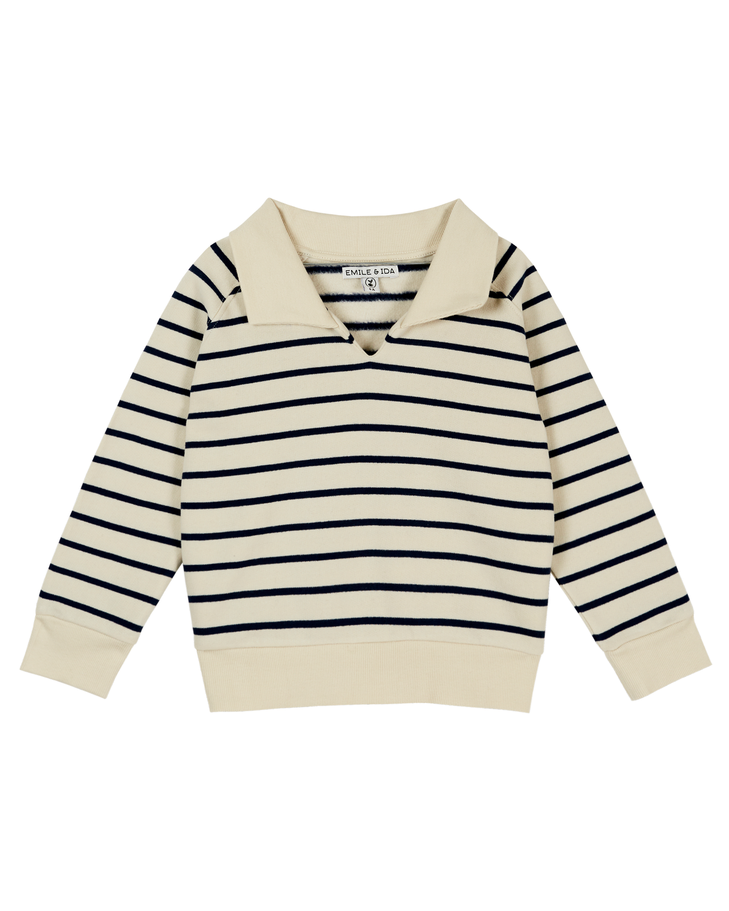 Sweat rayures coton bio marine