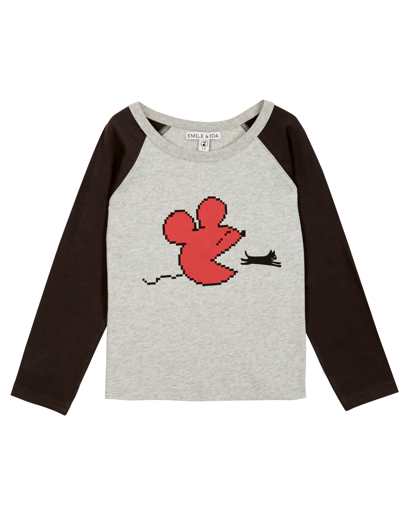 T-shirt bicolore coton bio gris et bitume