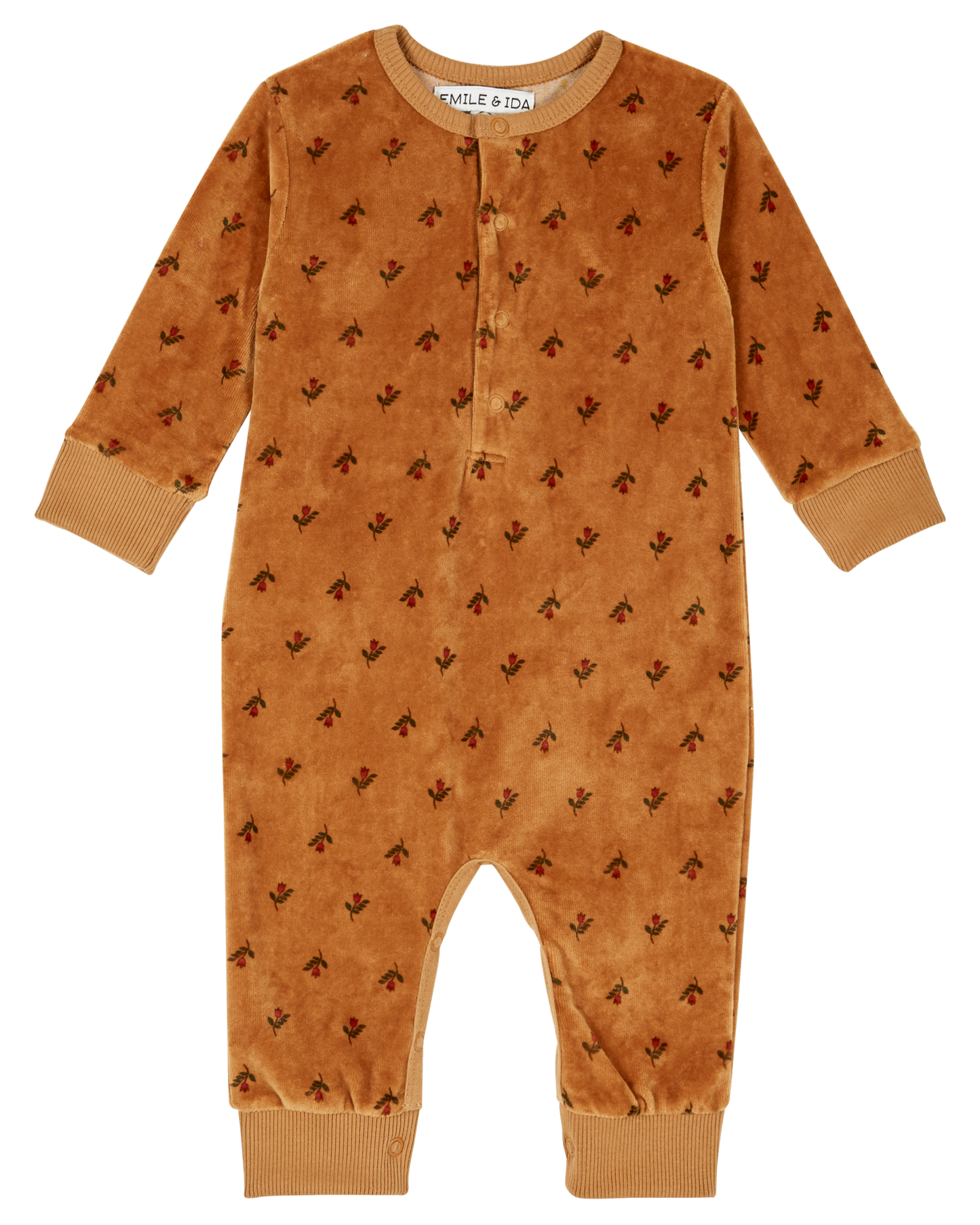 Combinaison jonquille molleton velours caramel