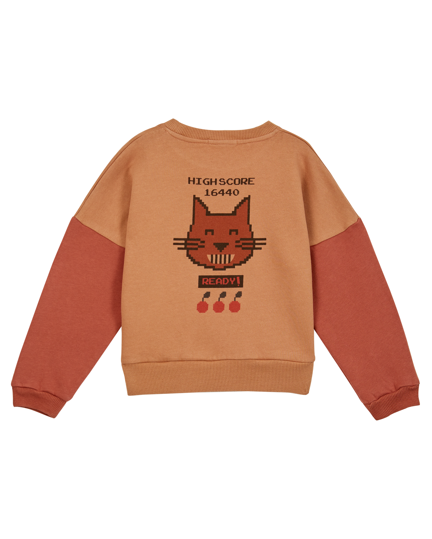 Sweat bicolore coton bio vieux rose et rouge