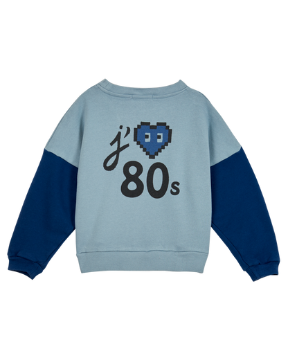 Sweat bicolore coton bio ciel et marine