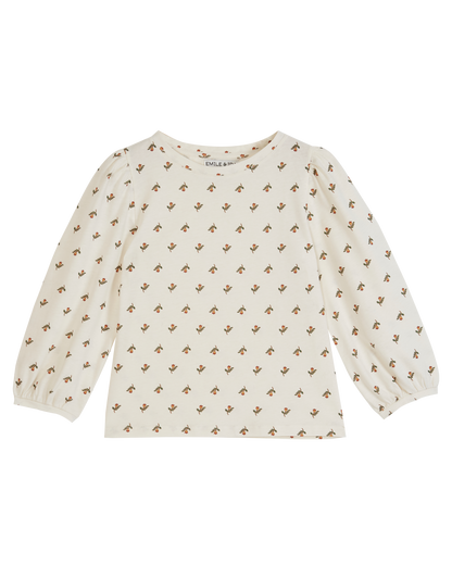 T-shirt jonquille coton bio écru