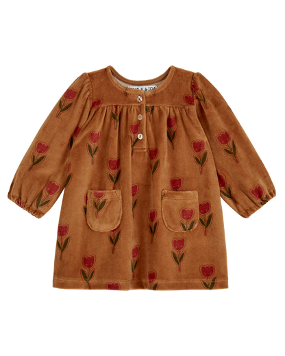 Robe bébé tulipe joyeuse marron