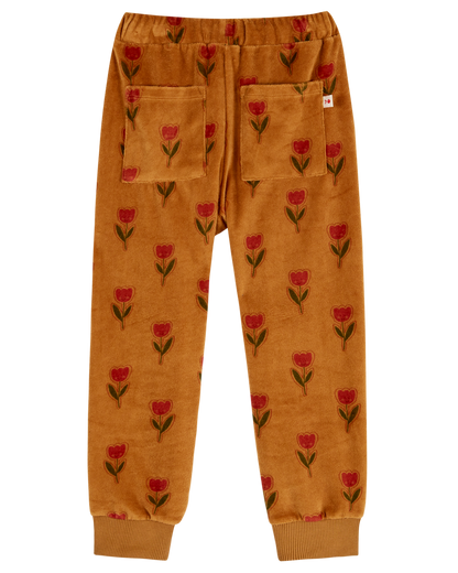 Jogger tulipe joyeuse velours marron