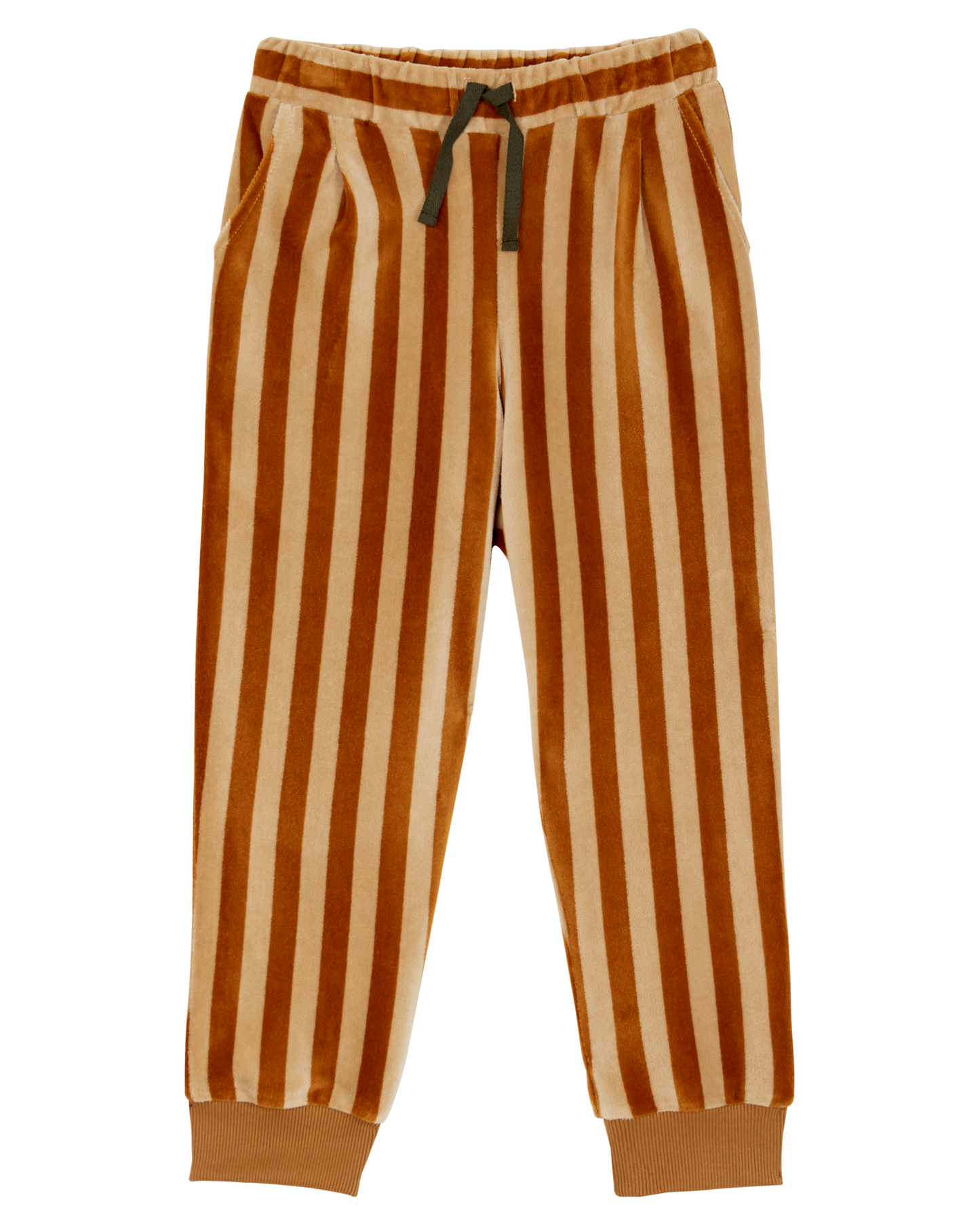 Jogger rayures velours macadamia