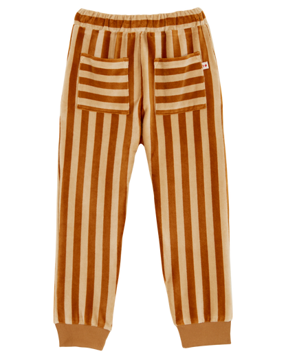 Jogger rayures velours macadamia