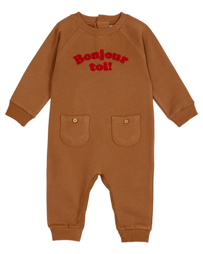 Combinaison bonjour toi coton bio caramel