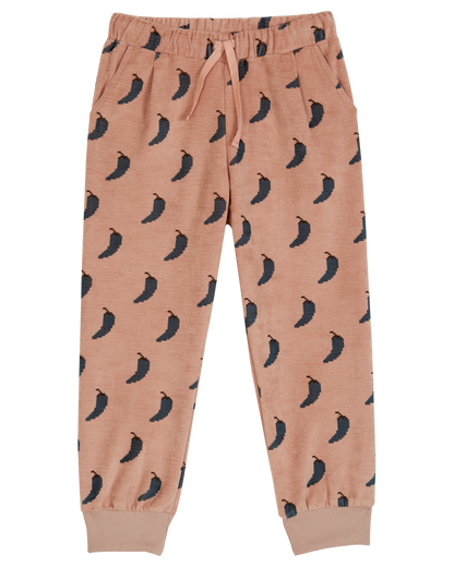 Jogger velours piment rose