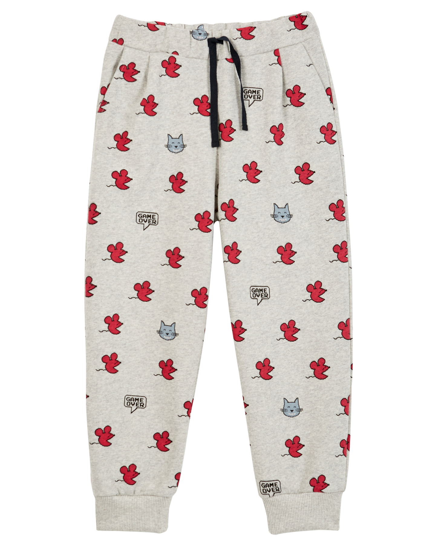 Jogger souris coton bio gris chiné