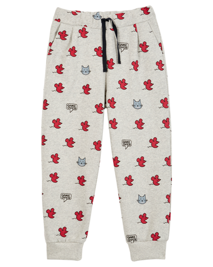 Jogger souris coton bio gris chiné