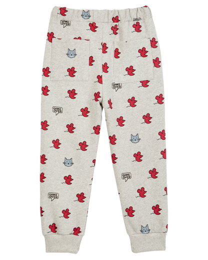 Jogger souris coton bio gris chiné