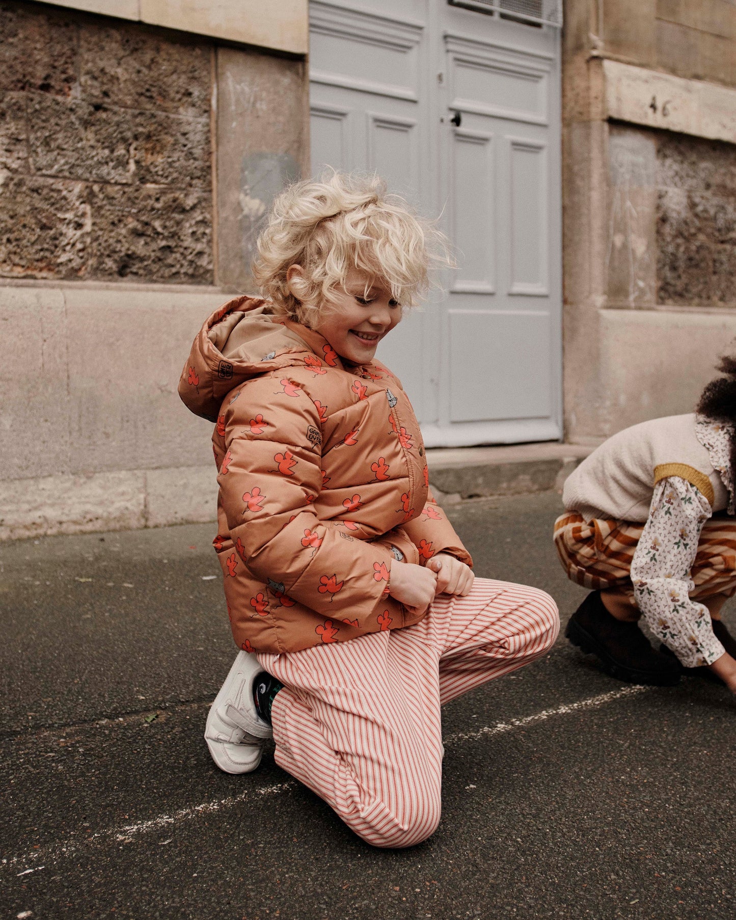 Pantalon rayures rouge et écru