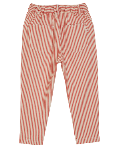 Pantalon rayures rouge et écru