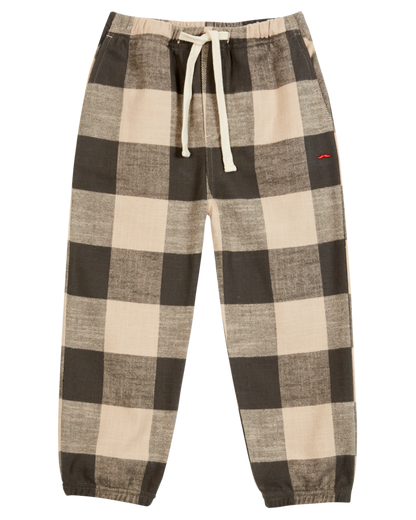 Pantalon carreaux gris et beige
