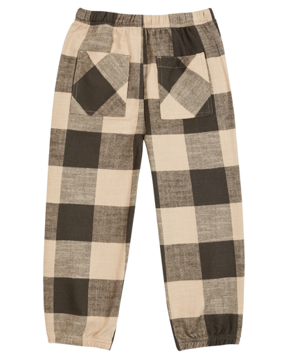Pantalon carreaux gris et beige