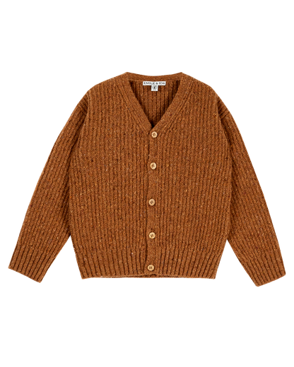 Cardigan enfant laine recyclée caramel