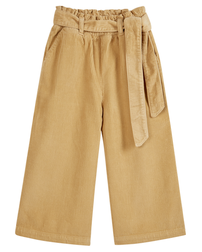 Pantalon cropped velours biscotte